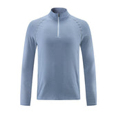 Autumn Winter Outdoor Shirt Men Sports Quick Dry Breathable Small Stand Collar