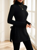 Women's Elegant High-Neck Ribbed Sweater