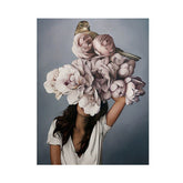 Home woman flower wall decoration painting