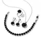 Geometric Round Earrings Ring Bracelet Necklace Ornament Suit