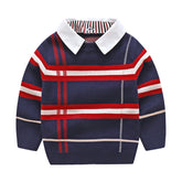 Boys plaid jacquard sweater