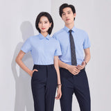 Bamboo fiber short sleeve shirt no ironing elastic