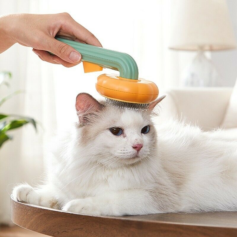 Pet Pumpkin Brush, Pet Grooming Self Cleaning Slicker Brush For Dogs Cats Puppy Rabbit, Cat Brush Grooming Gently Removes Loose Undercoat, Mats Tangled Hair Slicker Brush Pet Pumpkin Brush, Pet Grooming Self Cleaning Slicker Brush For Dogs Cats Puppy Rabbit, Cat Brush Grooming Gently Removes Loose Undercoat, Mats Tangled Hair Slicker Brush