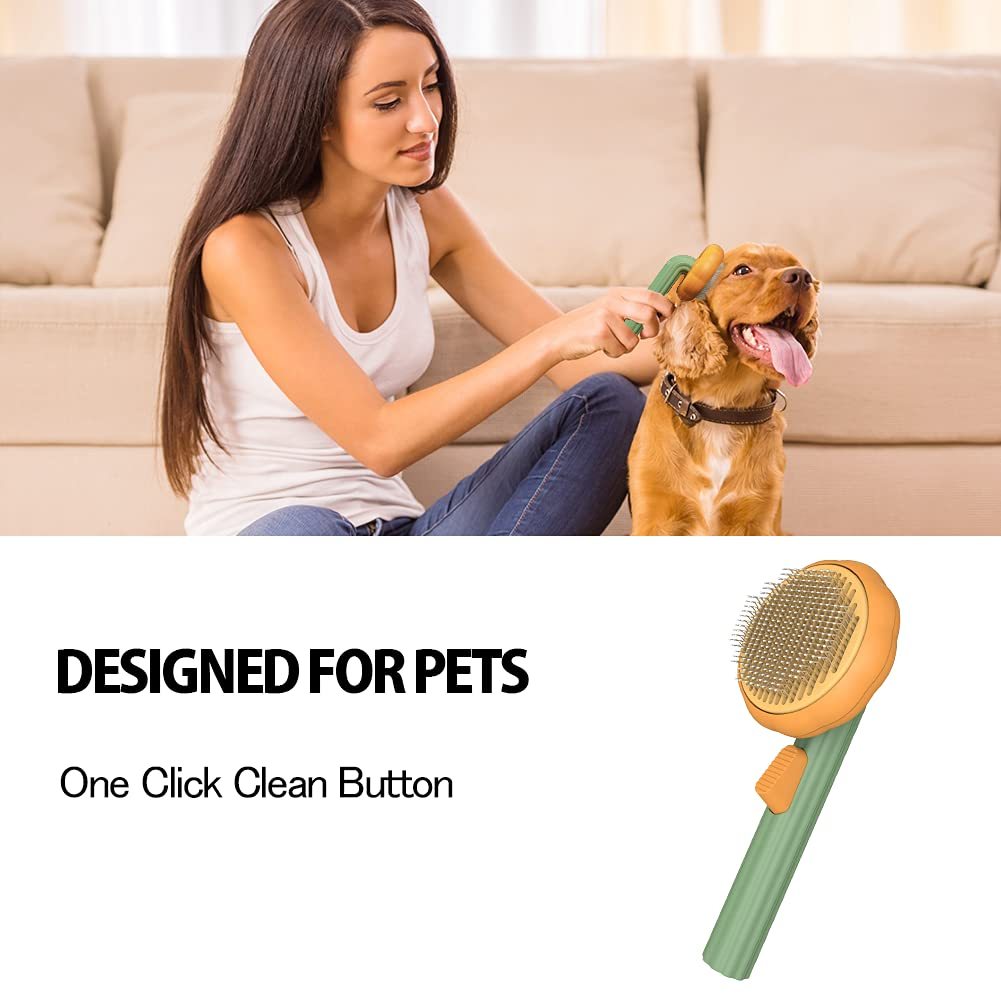Pet Pumpkin Brush, Pet Grooming Self Cleaning Slicker Brush For Dogs Cats Puppy Rabbit, Cat Brush Grooming Gently Removes Loose Undercoat, Mats Tangled Hair Slicker Brush Pet Pumpkin Brush, Pet Grooming Self Cleaning Slicker Brush For Dogs Cats Puppy Rabbit, Cat Brush Grooming Gently Removes Loose Undercoat, Mats Tangled Hair Slicker Brush