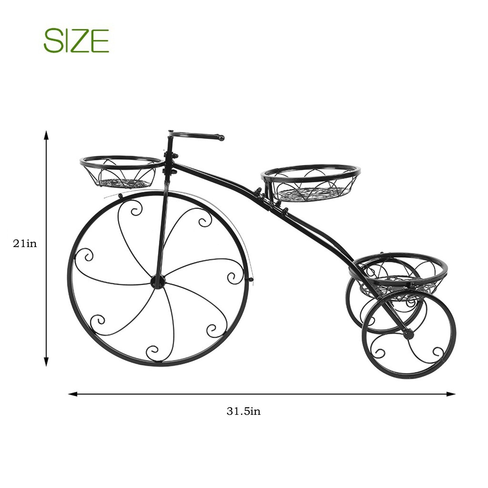 Tricycle Plant Stand Flower Pot Cart Holder Ideal For Home Garden And Patio Tricycle Plant Stand Flower Pot Cart Holder Ideal For Home Garden And Patio