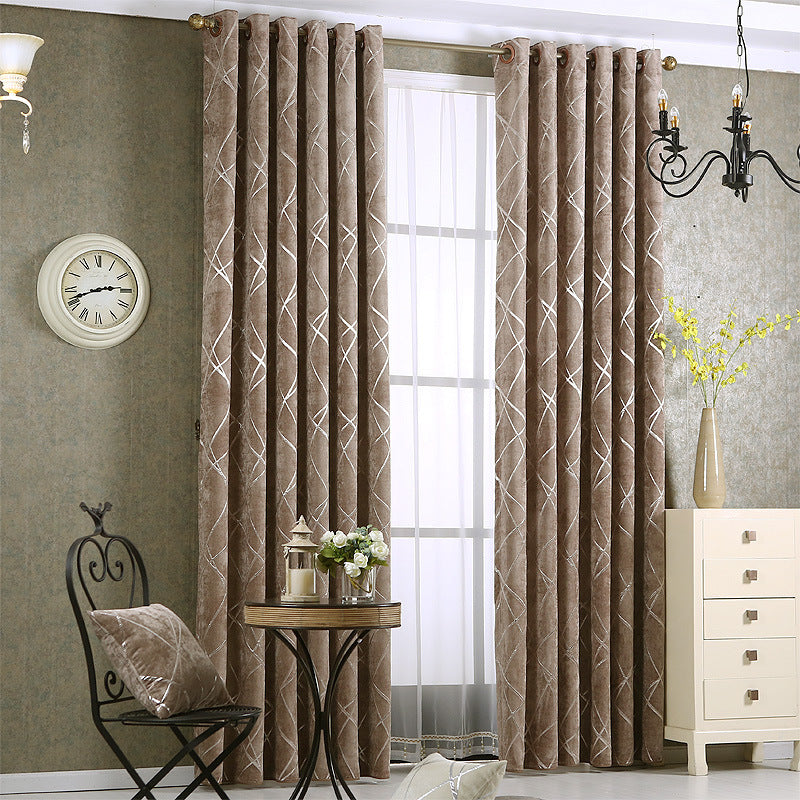 Solid Color Simple Modern Light Luxury Living Room Chenille Blackout Curtains Solid Color Simple Modern Light Luxury Living Room Chenille Blackout Curtains
