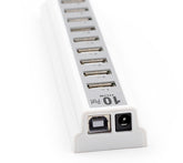 GOOJODOQ 10USB 2.0 Hubs with AC Power Computer Peripherals Supply Adapter For Portablefor PC Laptop Notebook