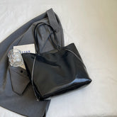 Tote Bag Women's Large Capacity Oil Leather Double Zipper