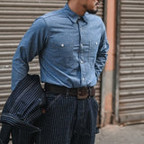 Youth shirt with long sleeves and double patch pocket