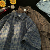 Мужская летняя рубашка с короткими рукавами в американском стиле