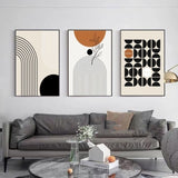 Modern Minimalist Living Room Morandi Abstract Sofa Background Wall Three-piece Painting
