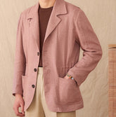 Lightweight and unstructured cotton and linen coat for leisure