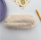 Korea Plush Pencil Case Lamb Hair Stationery Bag Avocado Green Stationery