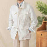 Gentry Safari Linen Stand Collar Jacket Breathable Jacket Coat