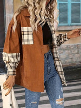 Plus Size Vintage Jacket Plaid Jacket Long-sleeved Lapel Shirt