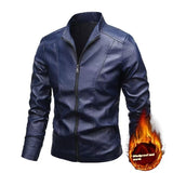 Мужская приталенная модная красивая кожаная куртка-пальто