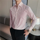 Men's Large V Non-ironing Striped Shirt