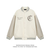 Men's High Street Heavyweight Embroidered Wool Baseball Jacket