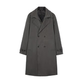 Men's double-breasted mid-length trench coat above the knee made of high-quality material