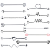 Industrial barbell ear studs