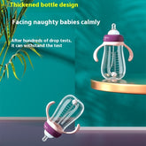 Baby Wide Caliber PP Straw Feeding Bottle Baby Plastic Water And Milk Bottle With Handle
