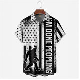 Creative 3D digital printing stylish loose short sleeve shirt