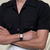 Рубашка с кубинским воротником мужская, летняя, с коротким рукавом, тонкая