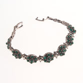 Women's Silver-plated Beautiful Flower-shaped Diamond Bracelet