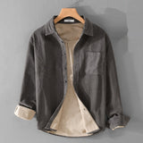 Рубашка из хлопкового вельвета с длинными рукавами, толстая теплая