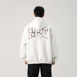 Embroidered Hooded Cardigan Sweatshirt Men Coat