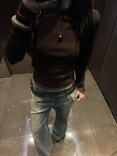 Relaxation Chic Jacquard Splicing Long Sleeved Top For Women