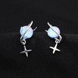 Planet Falling Blue Dream Earrings Metal