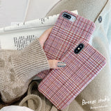 Flannelette Plaid Cell Phone Case Wool