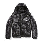 New autumn winter jacket with hood, waterproof, long sleeves, cotton lining