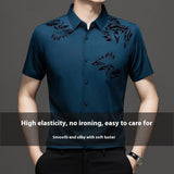 Seamless No Iron Short Sleeve Silk Shirt
