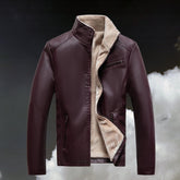 Мужская кожаная куртка теплая мотоциклетная одежда