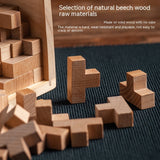 Classic Wooden Puzzle Burr Puzzle Casual Game Pressure Reduction Toy
