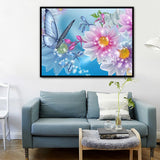 5D Butterfly Flower Diamond Painting DIY Mosaic Needlework Full Round Diamond Picture Embroidery Crystal Home Decor Gift