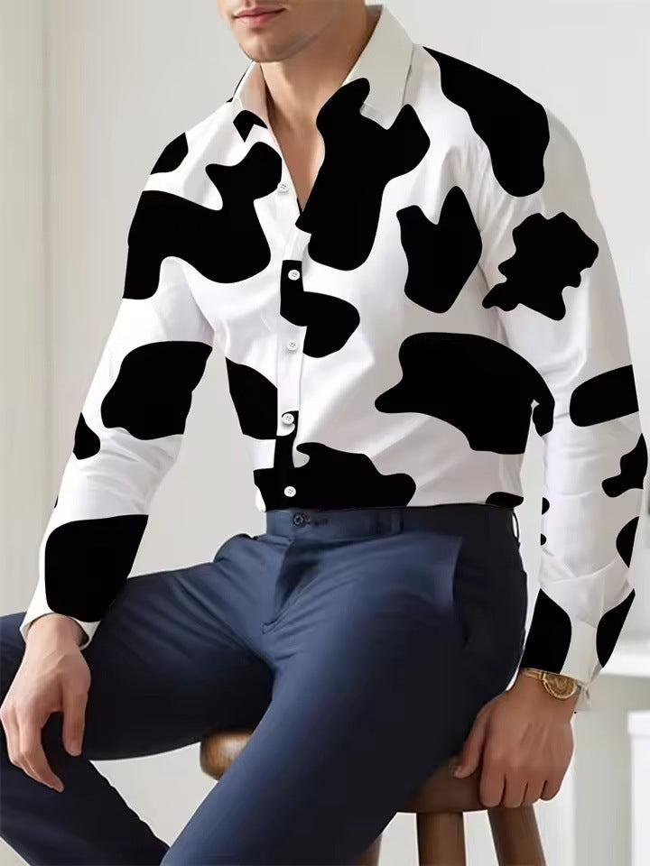 Men's Long Sleeve Shirt Palm Tree And Striped Printed Shirt Everyday Fashion Men's Casual Shirt Men's Long Sleeve Shirt Palm Tree And Striped Printed Shirt Everyday Fashion Men's Casual Shirt