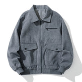 Fashionable Japanese Style Corduroy Lapel Coat for Work in Hong Kong