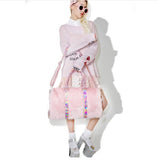 Laser Symphony Faux Fur Plush Oversized Travel Bag Luggage Bag Large Capacity Tote