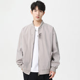 Men's jacket with stand-up collar and buckle baseball uniform