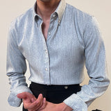 Spring Long Sleeve Shirt for Men in British Business Style