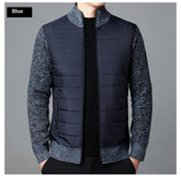 Men's turtleneck sweater, knitted velvet coat with lining