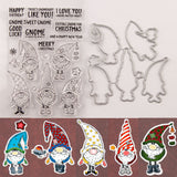 Christmas Santa Stamp and Dies Word Clear Stamps Metal Cutting Dies for DIY Scrapbooking