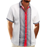 Printed Button Down Short Sleeve Shirts For Men