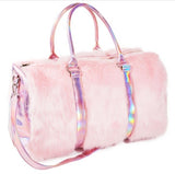 Laser Symphony Faux Fur Plush Oversized Travel Bag Luggage Bag Large Capacity Tote