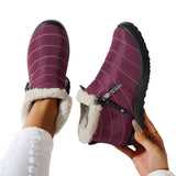 Waterproof Umbrella Cloth Snow Boots Low-top Side Zipper Non-slip Cotton-padded Boots