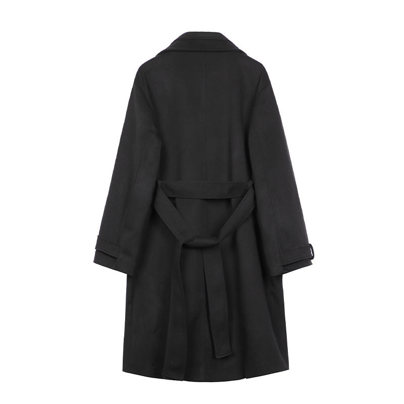 Men's double-breasted mid-length trench coat above the knee made of high-quality material Men's double-breasted mid-length trench coat above the knee made of high-quality material