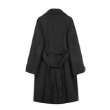 Men's double-breasted mid-length trench coat above the knee made of high-quality material